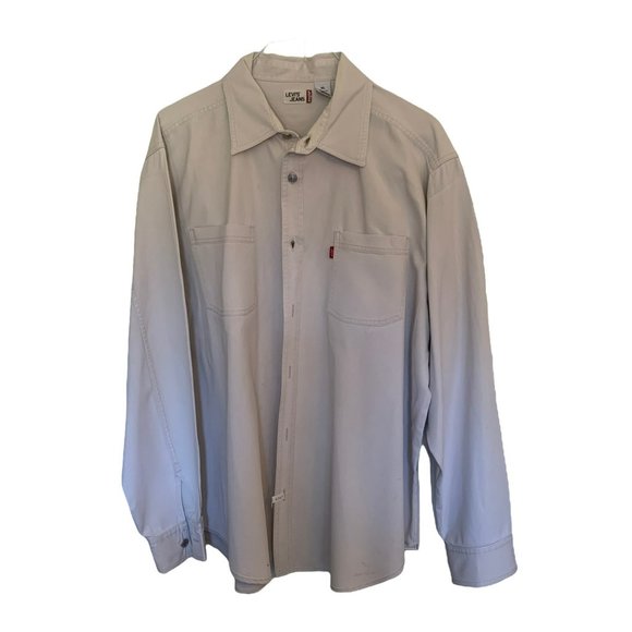 Levi's Other - Men's Cream White Levi's Shirt, Long-Sleeve, Classic Levi's Metal Button…